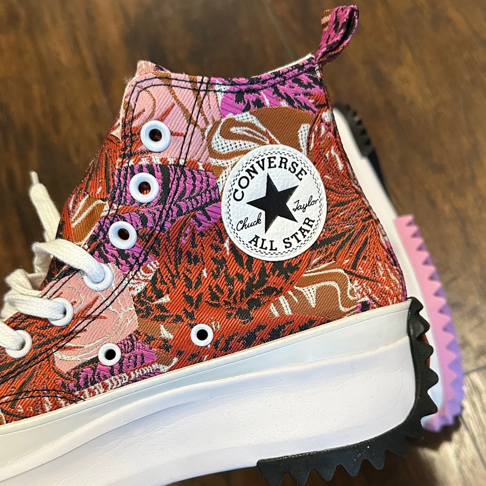 NWOT Unisex Converse Run Star Hike Tropical Floral Jungle Platform Hi Top Shoes - Picture 6 of 11